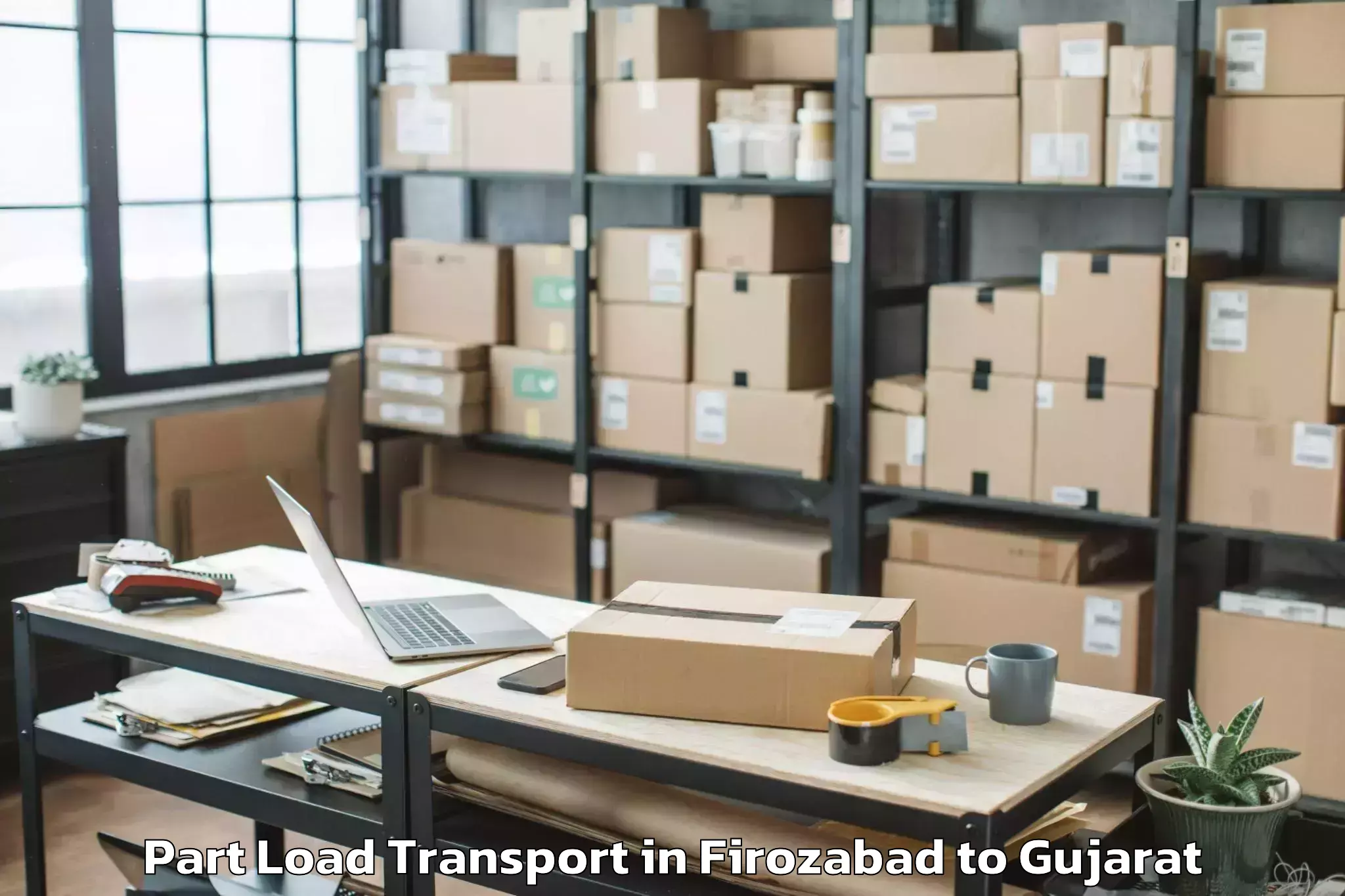 Top Firozabad to Limkheda Part Load Transport Available